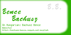 bence bachusz business card